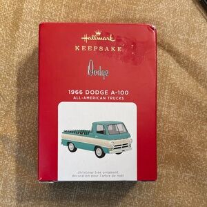 Hallmark Keepsake 1966 Dodge A-100 Ornament - Red and Teal